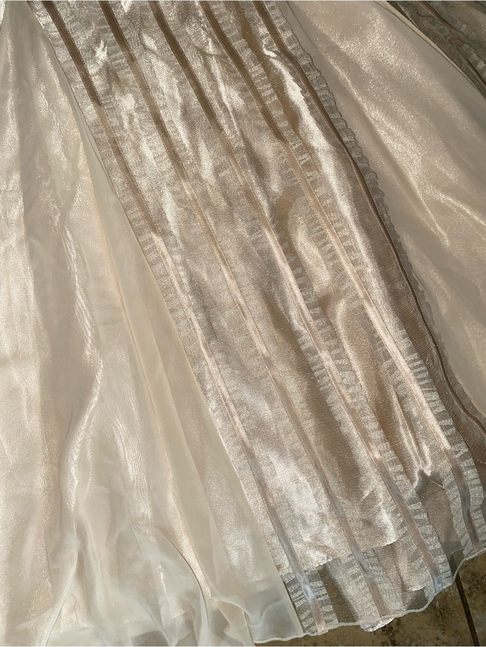 Vintage SUE WONG Nocturne Strapless Beaded Ruched Mermaid Gown Dress Cream 4 - Picture 10 of 17